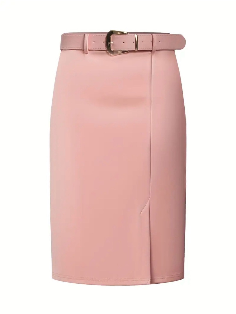 NWOT | Classic Belted Pencil Skirt in Blush Pink